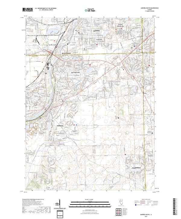 Aurora South 2023 topographic map thumbnail