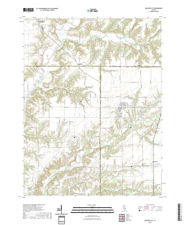 Beecher City topographic map thumbnail