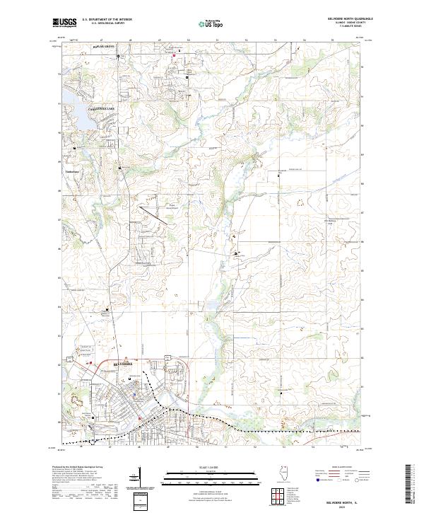Belvidere North 2023 topographic map thumbnail
