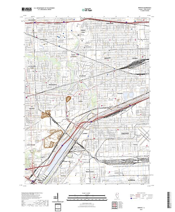 Berwyn topographic map thumbnail