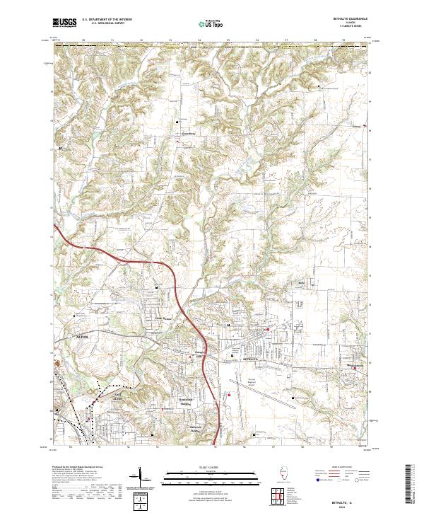 Bethalto topographic map thumbnail