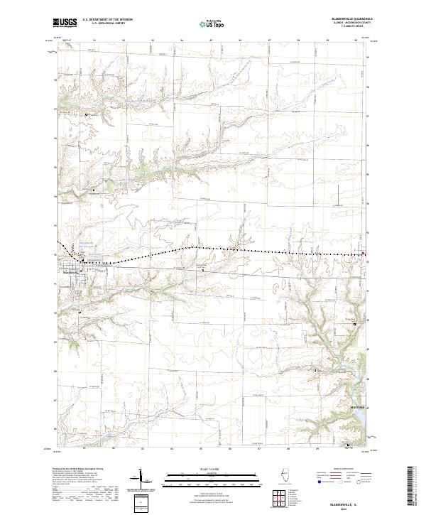 Blandinsville topographic map thumbnail