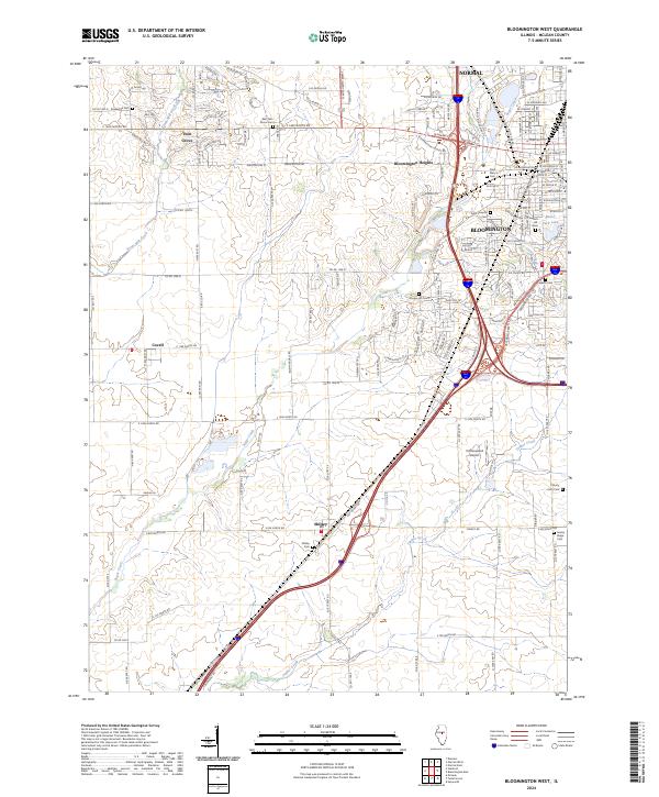 Bloomington West topographic map thumbnail