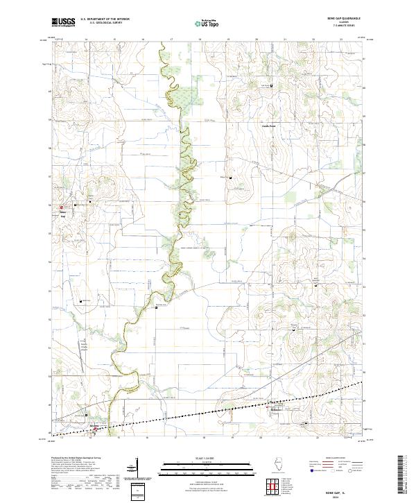 Bone Gap topographic map thumbnail