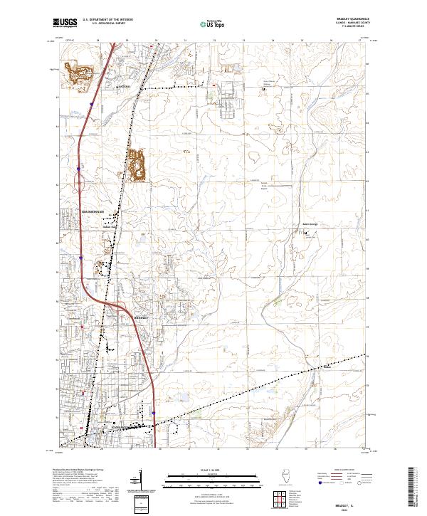 Bradley topographic map thumbnail