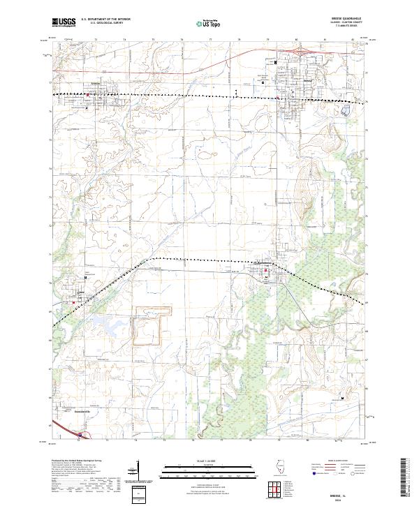 Breese topographic map thumbnail