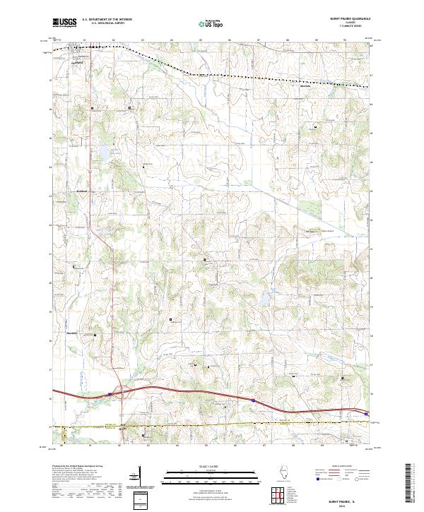 Burnt Prairie topographic map thumbnail