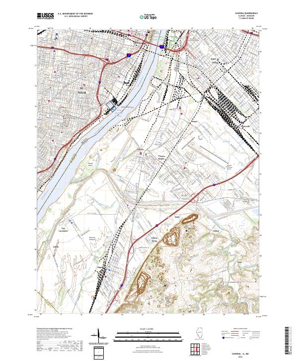 Cahokia topographic map thumbnail