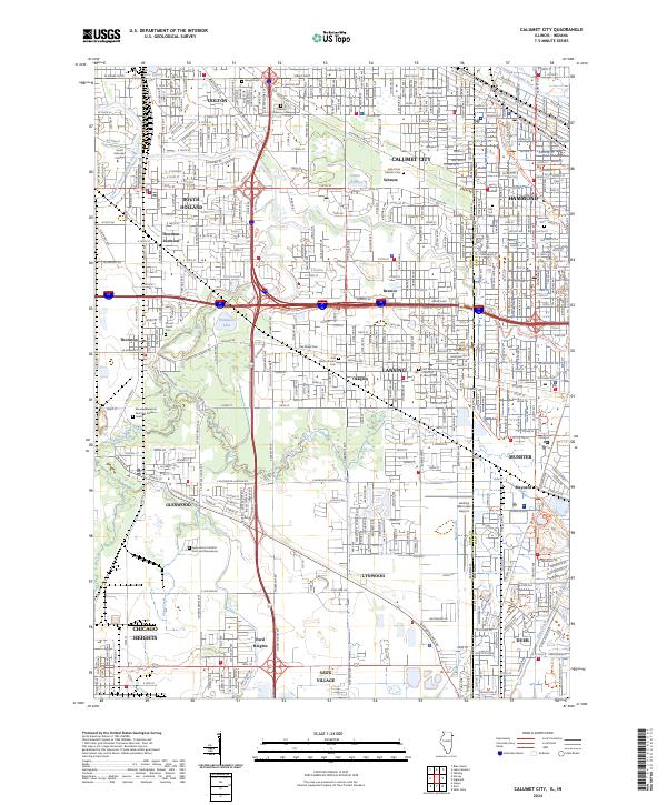 Calumet City topographic map thumbnail