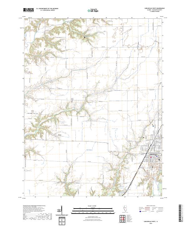 Carlinville West topographic map thumbnail