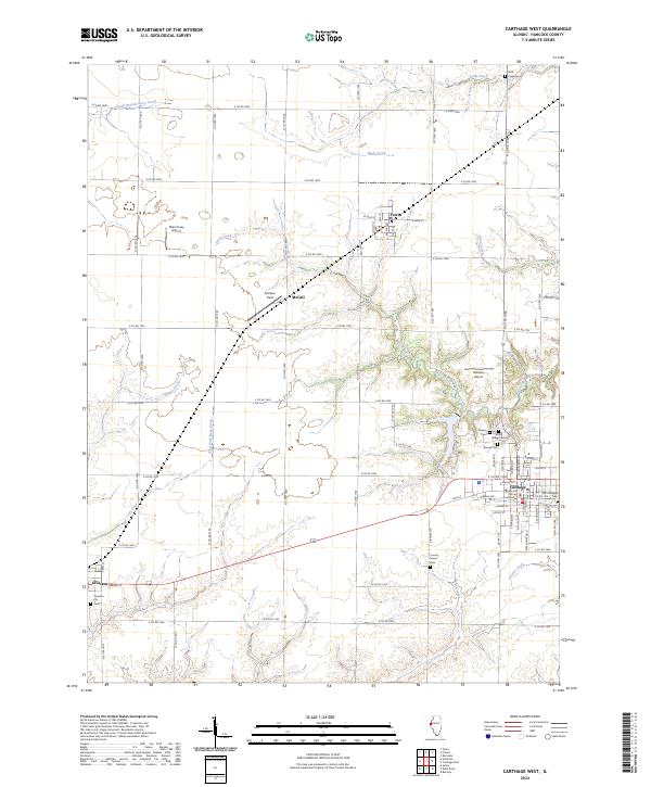 Carthage West topographic map thumbnail