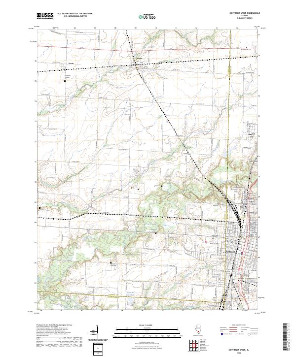 Centralia West topographic map thumbnail