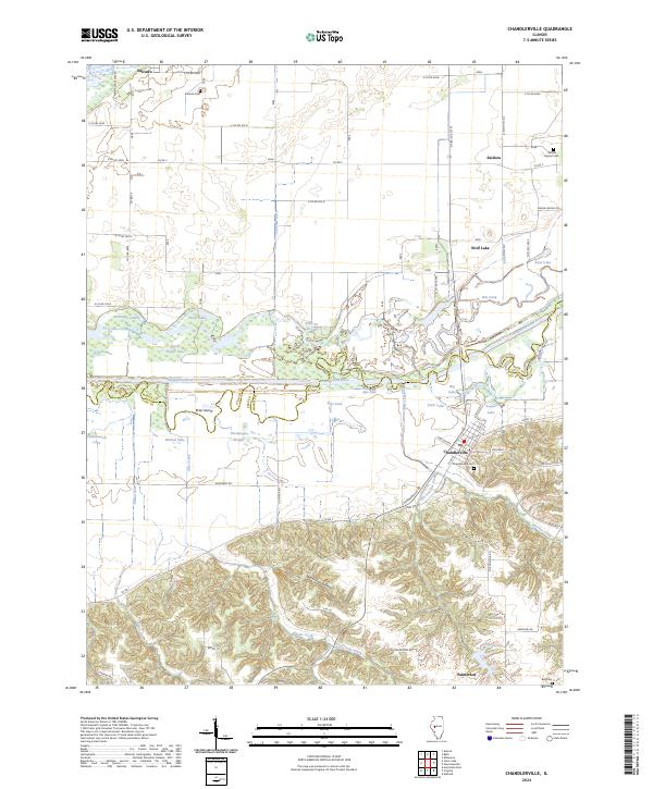 Chandlerville topographic map thumbnail