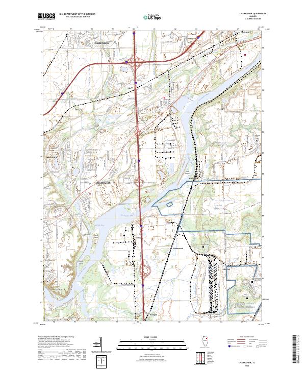Channahon topographic map thumbnail