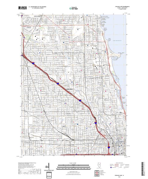 Chicago Loop topographic map thumbnail