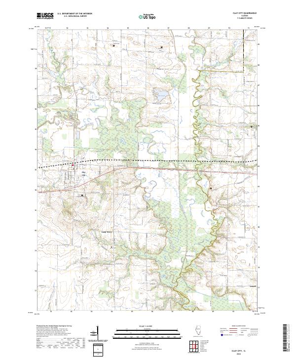 Clay City topographic map thumbnail