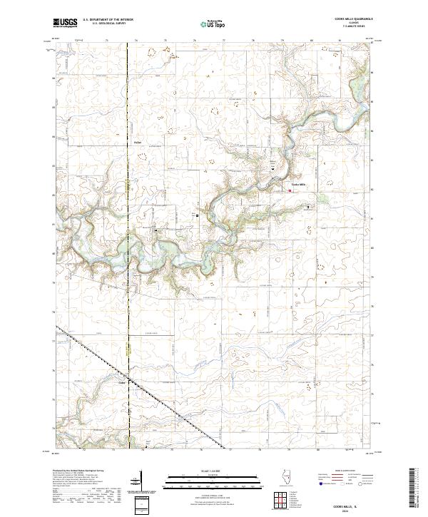 Cooks Mills topographic map thumbnail