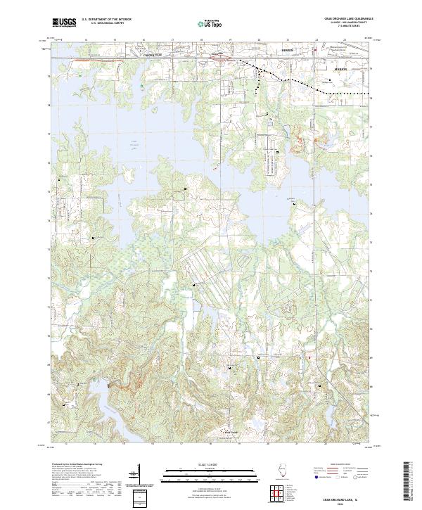 Crab Orchard Lake topographic map thumbnail