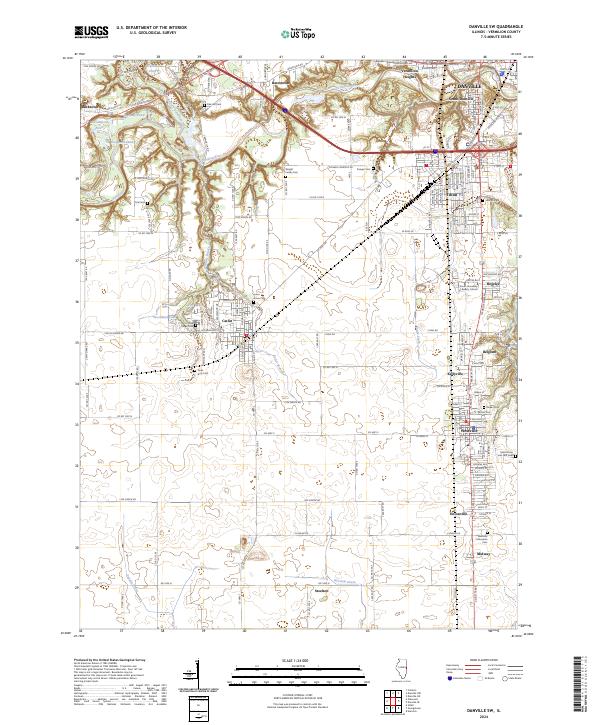 Danville SW topographic map thumbnail