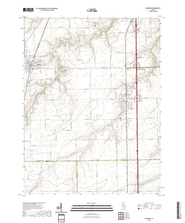Divernon topographic map thumbnail