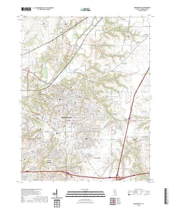 Edwardsville topographic map thumbnail