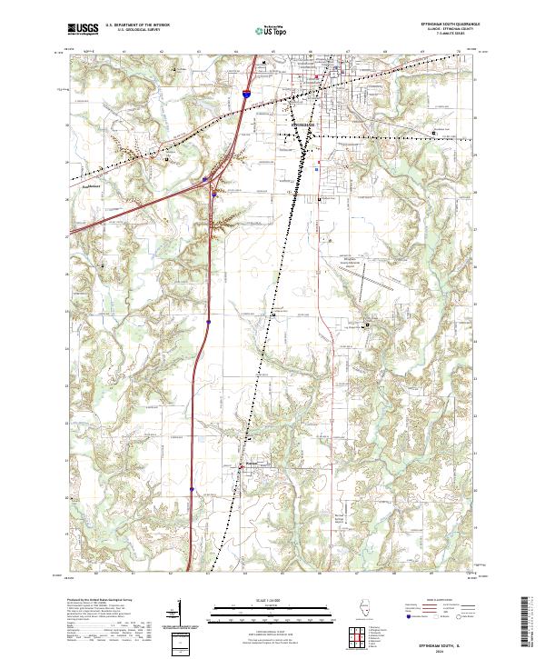 Effingham South topographic map thumbnail