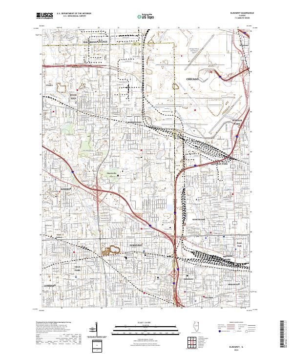 Elmhurst topographic map thumbnail