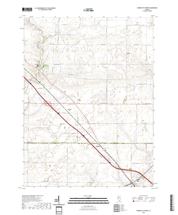 Farmer City North topographic map thumbnail