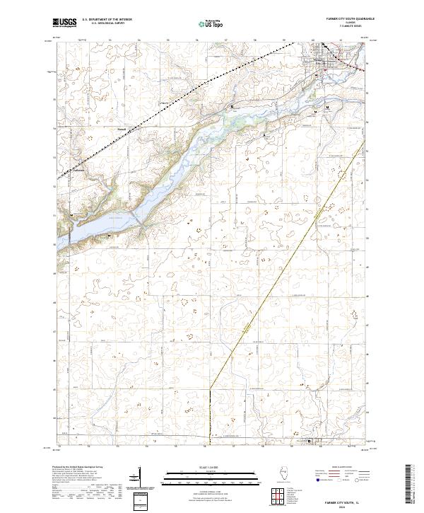 Farmer City South topographic map thumbnail