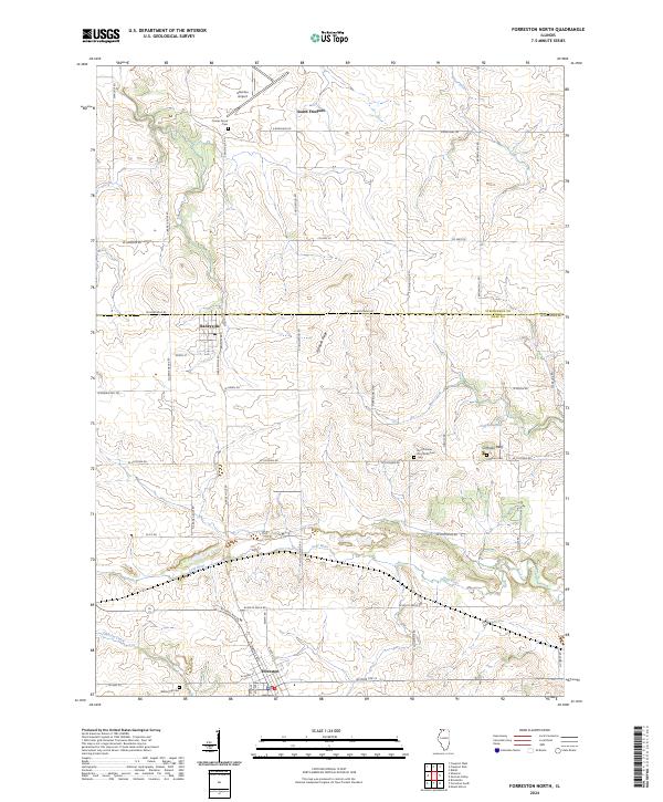 Forreston North topographic map thumbnail
