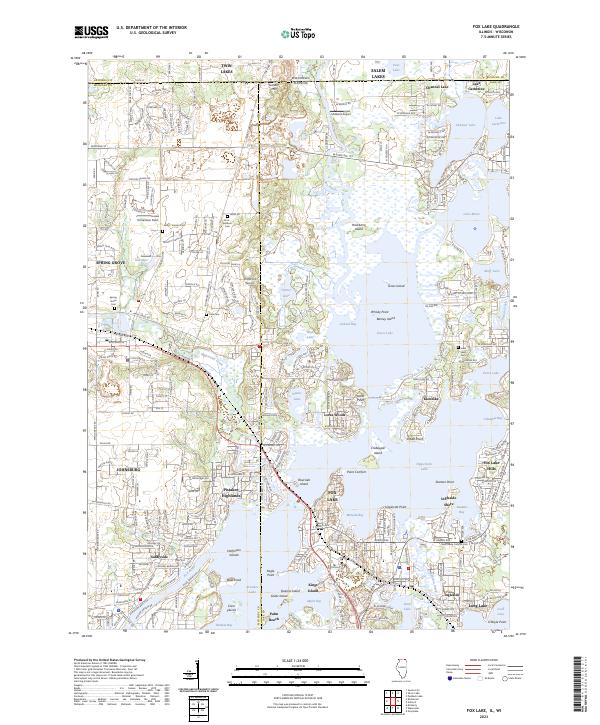 Fox Lake 2023 topographic map thumbnail