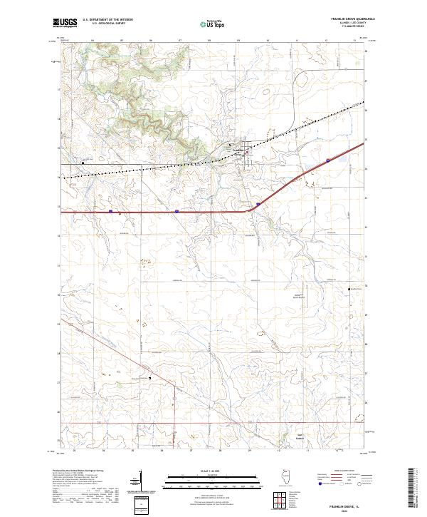 Franklin Grove topographic map thumbnail