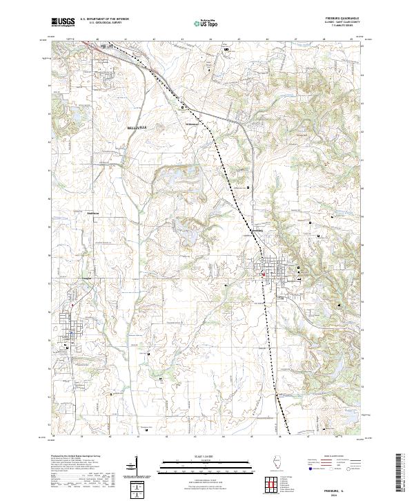 Freeburg topographic map thumbnail