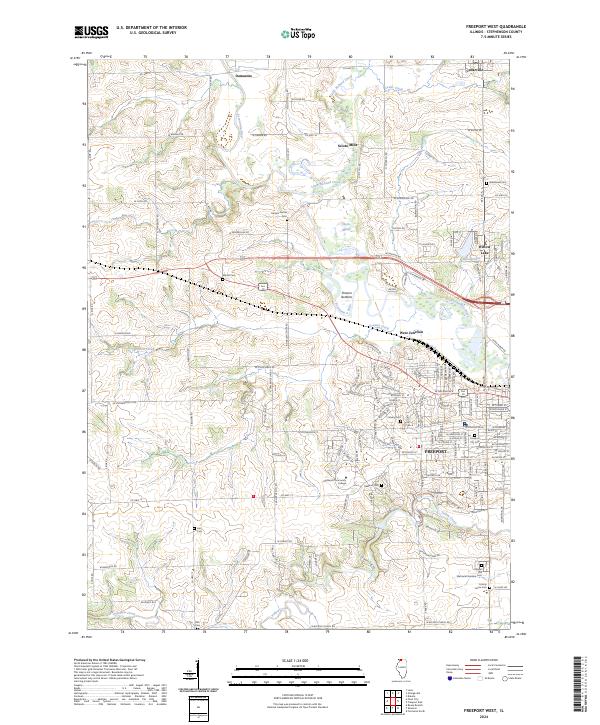 Freeport West topographic map thumbnail