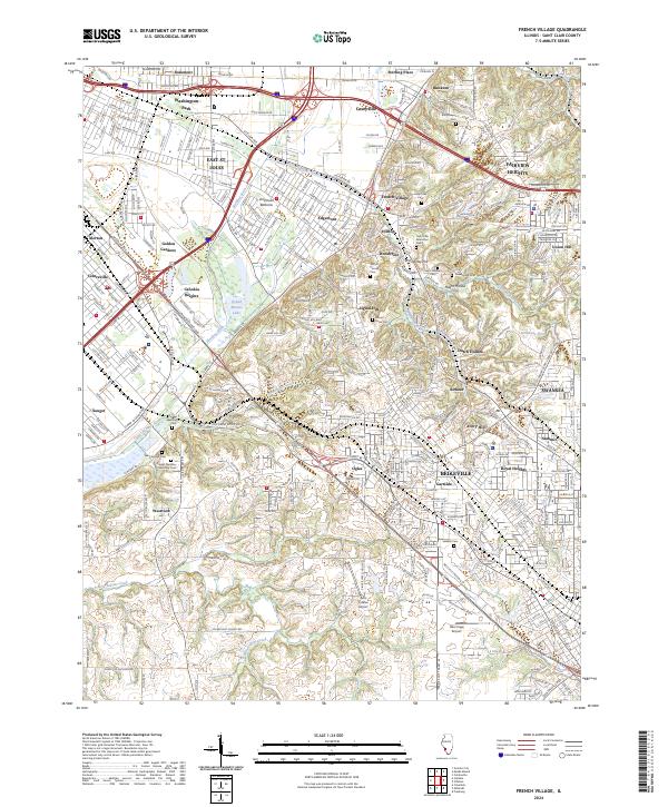 French Village topographic map thumbnail