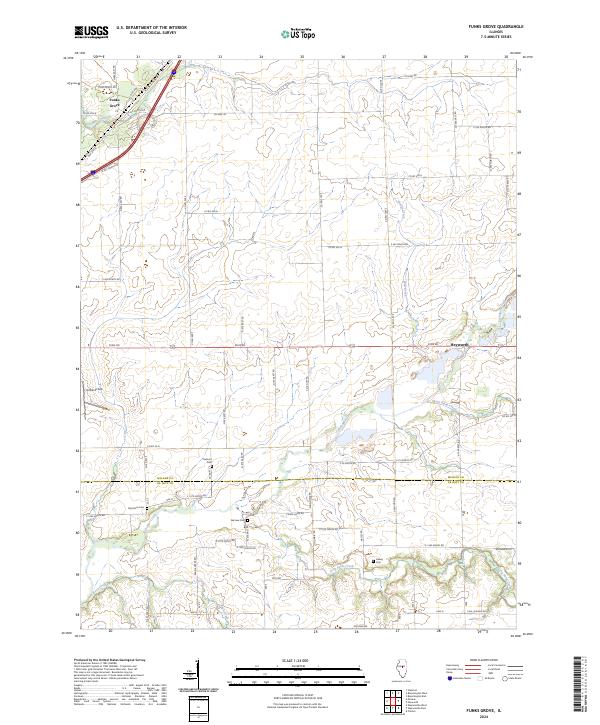 Funks Grove topographic map thumbnail