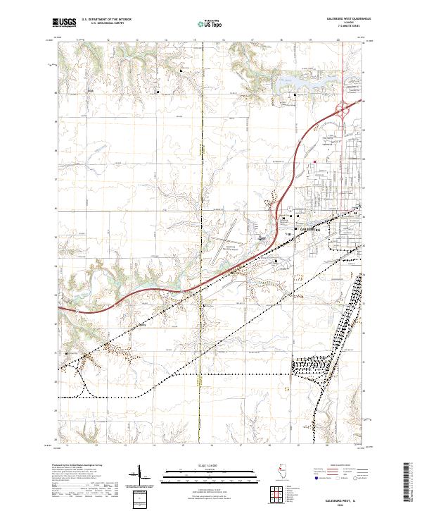 Galesburg West topographic map thumbnail