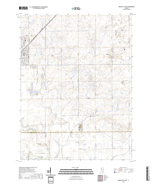Gibson City East topographic map thumbnail