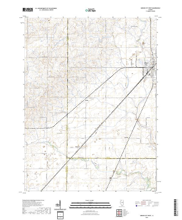 Gibson City West topographic map thumbnail