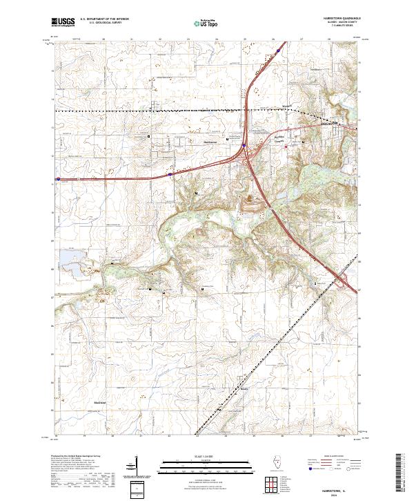 Harristown topographic map thumbnail