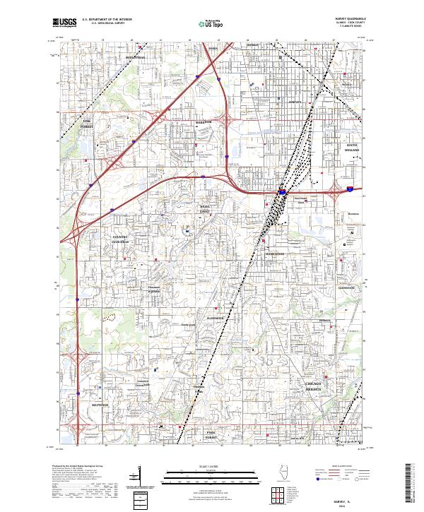 Harvey topographic map thumbnail