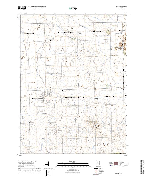 Herscher topographic map thumbnail