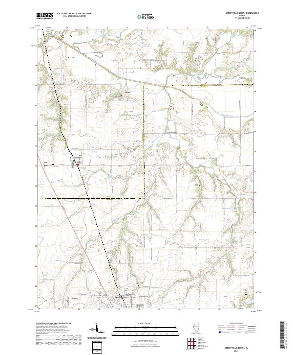 Jerseyville North 2024 topographic map thumbnail