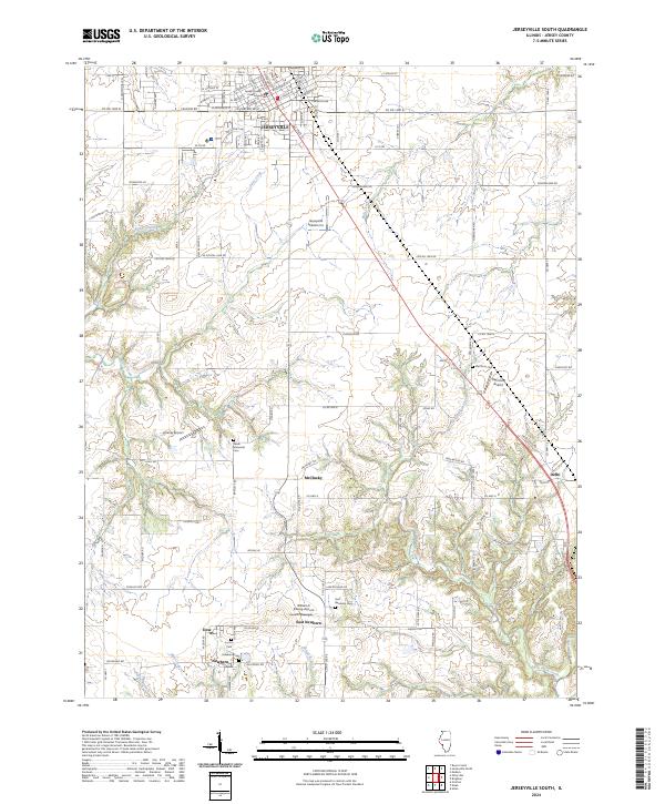 Jerseyville South topographic map thumbnail