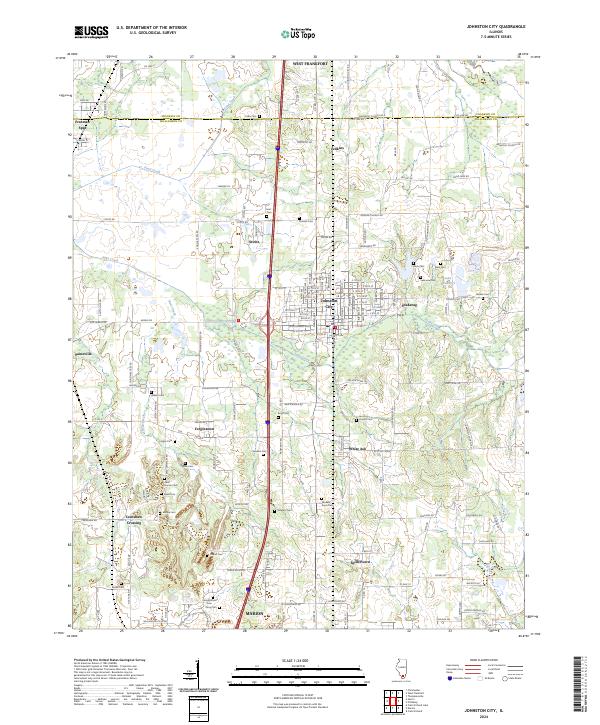 Johnston City 2024 topographic map thumbnail