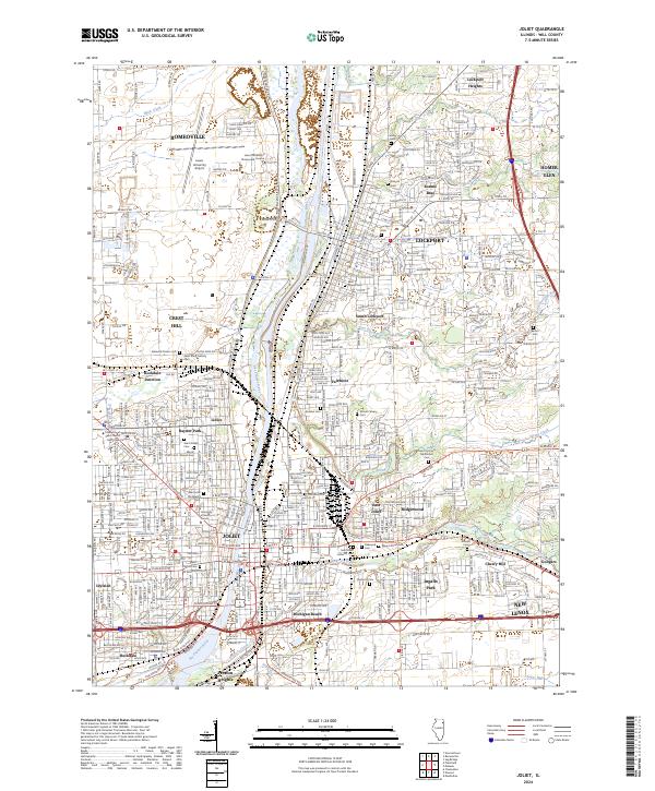Joliet 2024 topographic map thumbnail