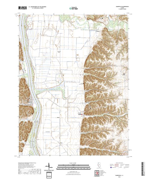 Kampsville 2024 topographic map thumbnail