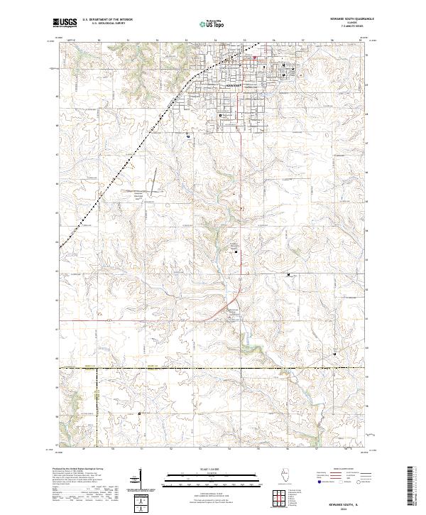 Kewanee South 2024 topographic map thumbnail