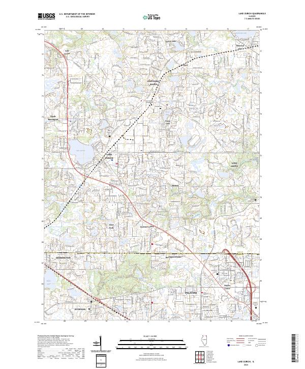 Lake Zurich topographic map thumbnail