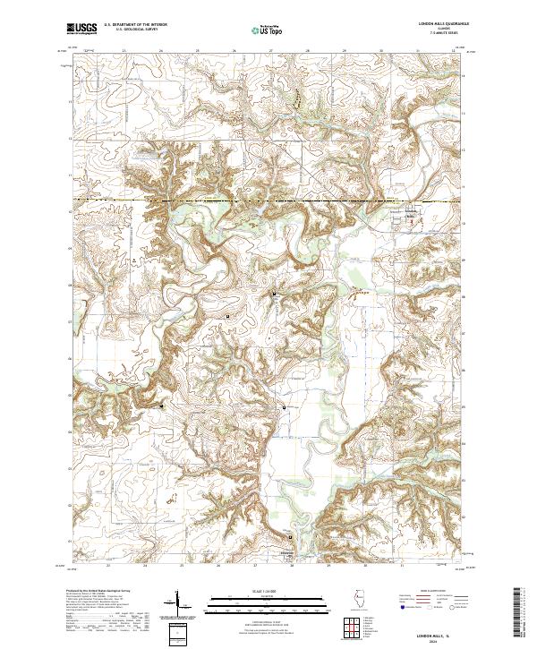 London Mills 2024 topographic map thumbnail